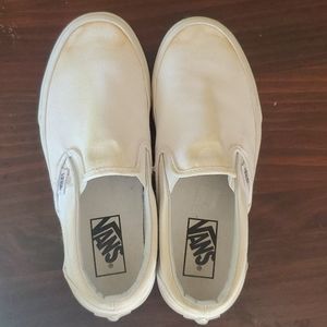 White slip on vans